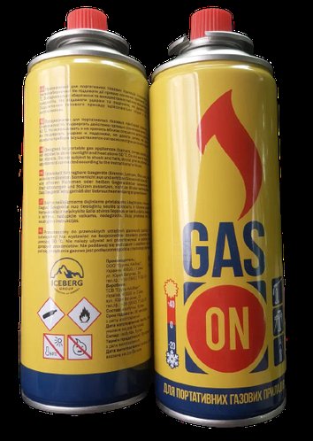 Газовий балон для пальників та плит Gas On 200 мл YU227