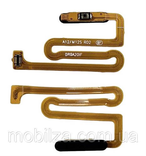 Шлейф для Samsung A12 / A125 / M12 / M127 (включення та сканер відбитка пальця Touch ID) Black