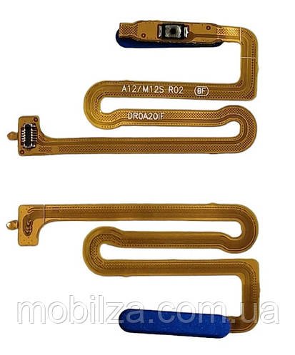 Шлейф для Samsung A12 / A125 / M12 / M127 (включення та сканер відбитка пальця Touch ID) Blue