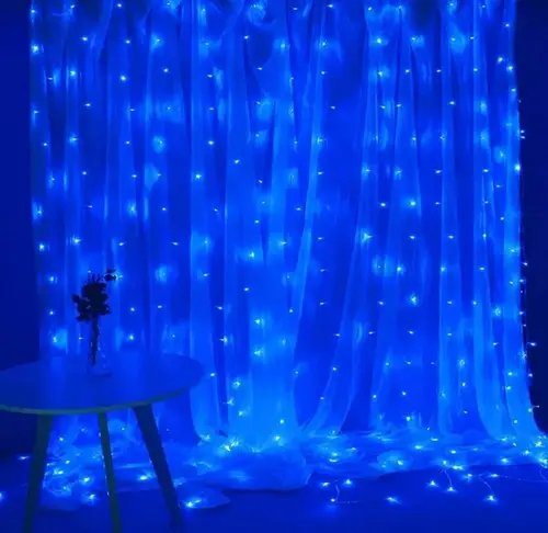 Гірлянда-штора світлодіодна 200 LED 3х2 м USB Синя Лучшая цена