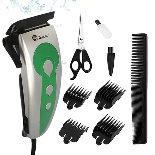 Машинка для стрижки волосся Domotec MS-3301, регулювання 3–12 мм, 4 насадки, сталь, сірий корпус