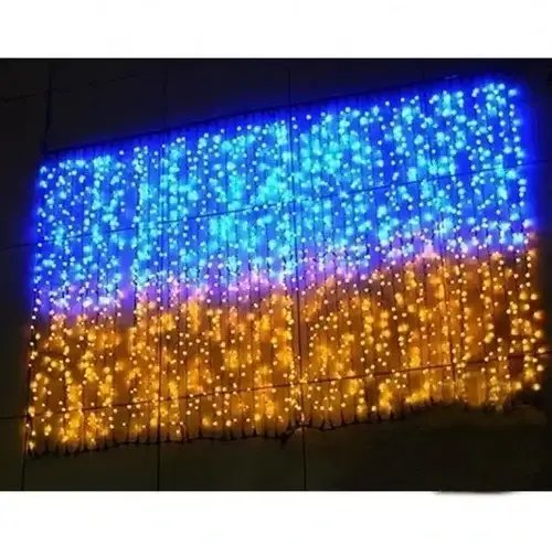 Гірлянда штора світлодіодна на 160 LED 3х2 м колір світіння Прапор України Гірлянда патріотична жовто-блакитна Лучшая цена