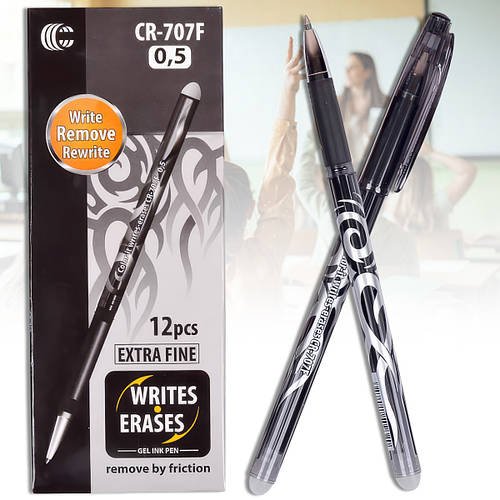 Гелева ручка пише та стирає С чорна CR-707F в упаковці 12 шт