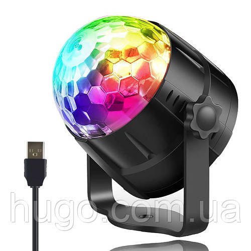 Світлодіодна диско-куля від USB, Led Party Light / Проектор з стробоскопом / Диско лампа