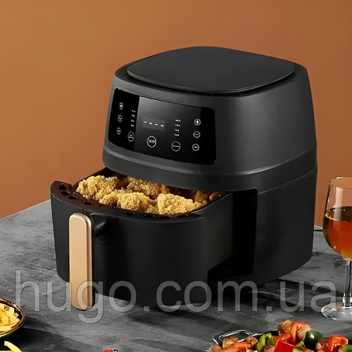 Аерофритюрниця 8л, 2400Вт, Air Fryer S-18, Чорна / Мультипіч / Безмасляна фритюрниця / Аерогриль
