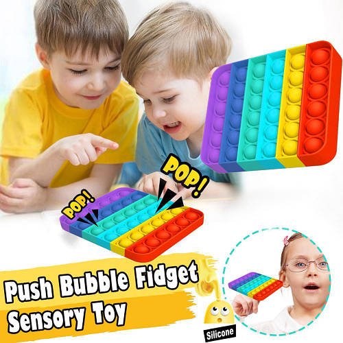 Сенсорна іграшка антистрес Push Pop Bubble Rainbow Веселка 1 шт. SN27