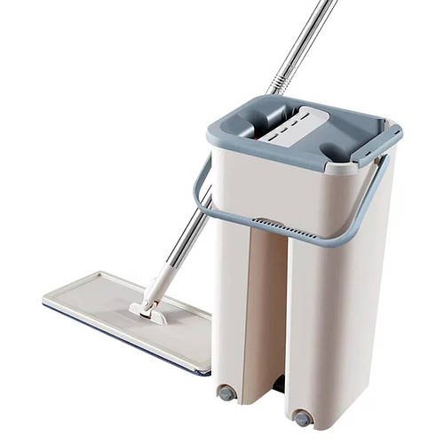 Швабра ледащо з відром Supretto Scratch Cleaning Mop зі складною ручкою і системою віджиму SN27