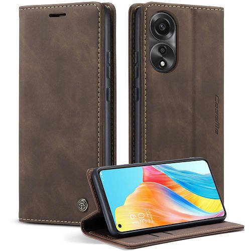 Чохол книжка з магнітом OPPO A78 4G CaseMe Dark Brown