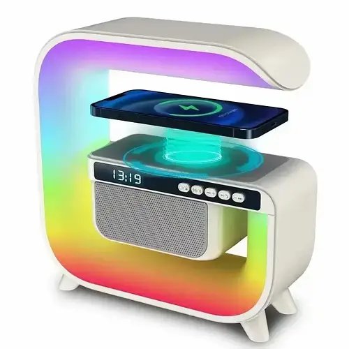 Ночник акумуляторний RGB G3 з бездротовою зарядкою та Bluetooth колонкою 3W Smart Light Sound Machine YU227
