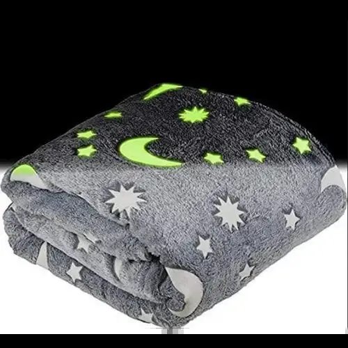 Теплий і ніжний плед для дітей та підлітків, що світиться 150x100 Magic Blanket Сірий YU227