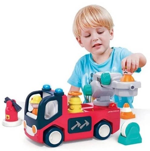 Музична пожежна машинка Hola Toys (на батарейках, музика, звук, функції, в коробці) E9998
