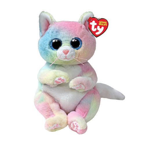 М'яка іграшка глазастик TY Beanie bellies Райдужний кіт CAT (висота 15 см) 41291