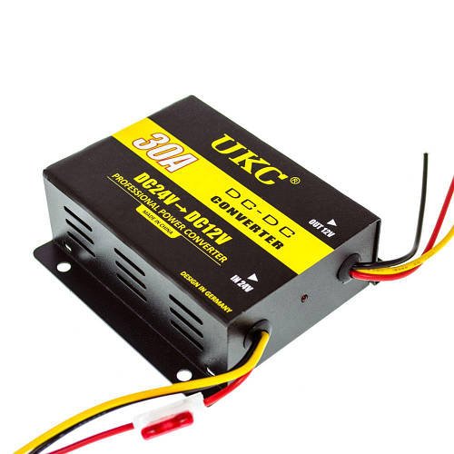 Перетворювач DC/DC 24V-12V 30A Чорний/Жовтий 3901 YU227