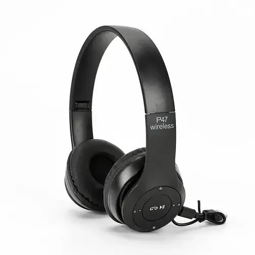 Бездротові Навушники P-47 Bluetooth + MicroSD + FM Радіо Чорний YU227