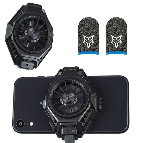 Ігровий комплект: кулер охолодження смартфона Пельтьє Black Shark Funcooler PLUS BR20 + 2 напальчника