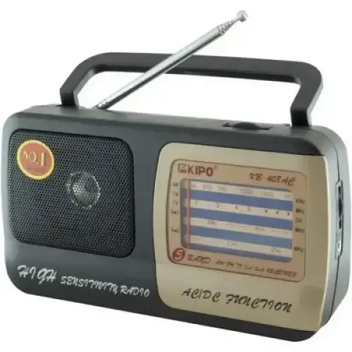 Переносний радіоприймач Kipo KB-408 AC та потужний радіо FM c usb живлення від батарейки R20 або від се