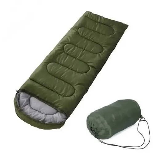 Широкий Утеплений Спальний Мішок Хакі Зелений -15°C Зимовий Туристичний Мішок з Капюшоном
