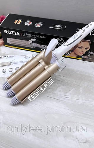 Потрійна плойка для волосся Rozia HR-722 з керамічним покриттям щипці для завивання волосся діаметром 25 мм