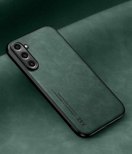 Шкіряний чохол XnE Samsung Galaxy M34 5G M346 з металевою вставкою Green