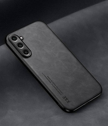 Шкіряний чохол XnE Samsung Galaxy M34 5G M346 з металевою вставкою Black