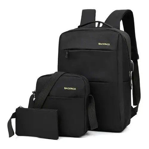 Універсальний комплект для щоденного використання Backpack Black 3 в 1 Рюкзак Сумка Клатч Чорний