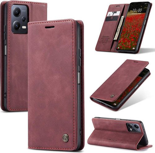 Чохол книжка з магнітом Xiaomi Redmi Note 12 Pro+ 5G CaseMe Wine