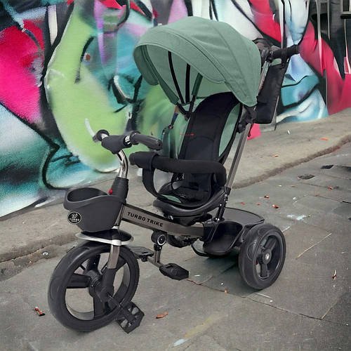 Велосипед триколісний дитячий з батьківською ручкою TURBO TRIKE MT 1001-4 Зелений