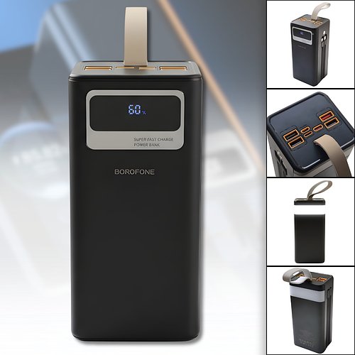 Портативний зарядний пристрій з LED-дисплеєм та ліхтариком Borofone DBT35B 50000 mAh