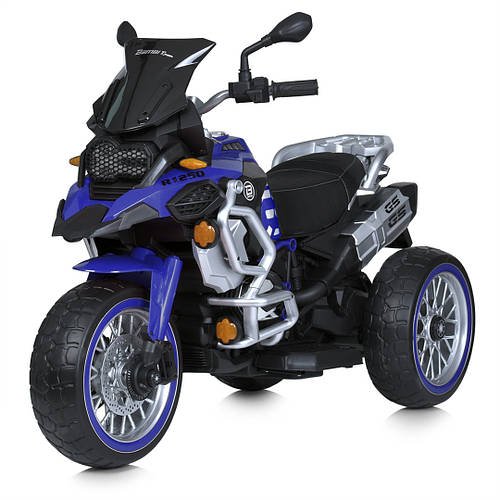 Дитячий триколісний мотоцикл на акумуляторі з музикою та світлом фар Bambi M 5074EL-4 Синій