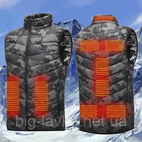 Жилетка з підігрівом від PowerBank 9 зон L Камуфляж