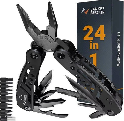 Мультитул SANKEI RESCUE Black 24 у 1, чохол, 11 біт