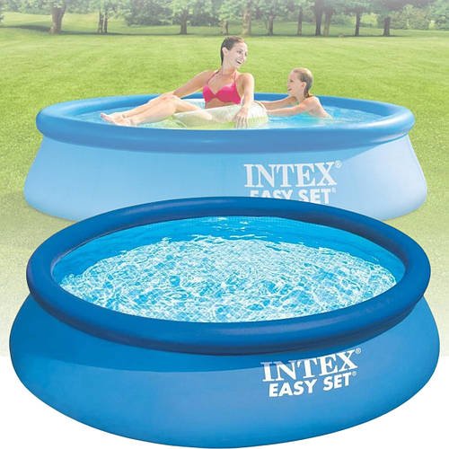 Сімейний надувний круглий басейн Intex 28106 на 1942 л 244x61 см для дачі Блакитний