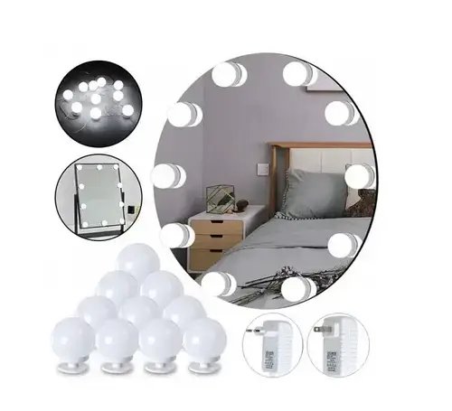 Підсвічування для гримерного дзеркала для макіяжу Mirror lights-meet different 10 LED лампочок YU227
