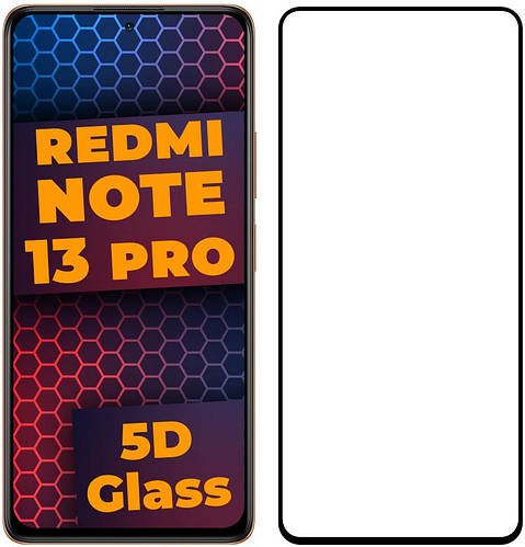 5D скло Xiaomi Redmi Note 13 Pro (Захисне Full Glue) Black