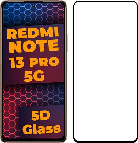 5D скло Xiaomi Redmi Note 13 Pro 5G (Захисне Full Glue) Black