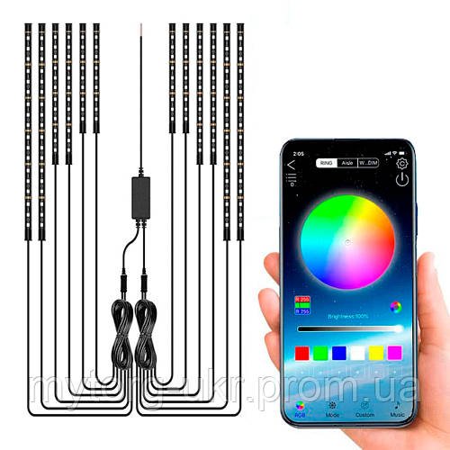 Комплект світлодіодного RGB підсвічування Bluetooth для мотоцикла  Чорний