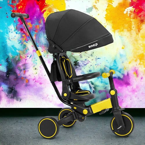 Велосипед триколісний 3в1 з батьківською ручкою (біговел) TILLY SNAP T-391 Жовтий