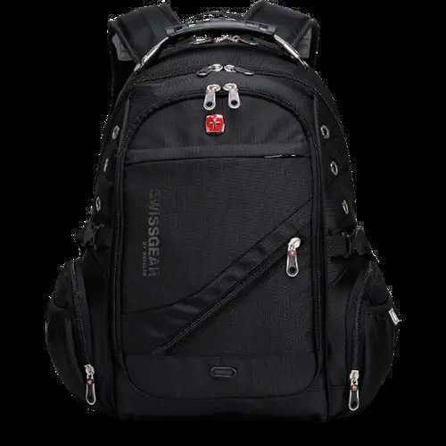 Швейцарський міський вологостійкий рюкзак на 50 л SwissGear 8810 Чорний Універсальний рюкзак