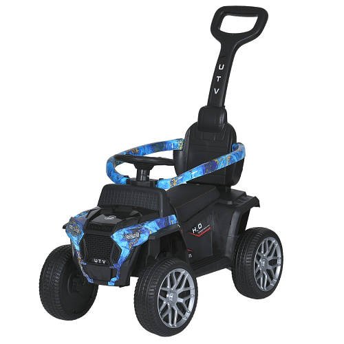 Каталка-толокар з батьківською ручкою (музика, світло, USB, bluetooth) Джип Bambi M 5731EL-4 Синій