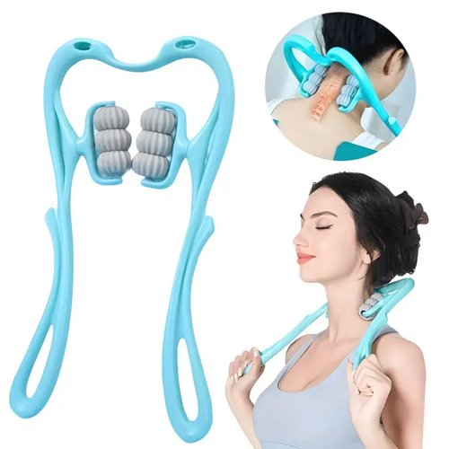 Ручний роликовий масажер 6 роликів для шиї та тіла Hexiang Neck Massager