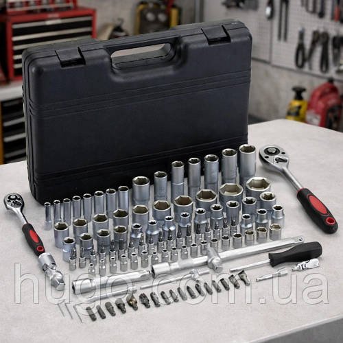 Набір інструментів 108 предметів у кейсі / Великий набір ручного інструменту з тріскачкою