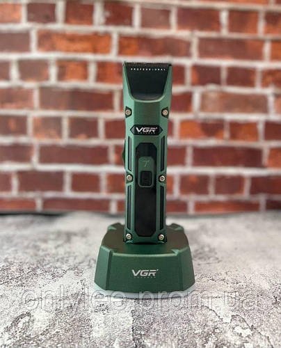 Машинка для стриження бездротова VGR V-696 з 4 насадками тример для волосся, бороди та вусів на підставці
