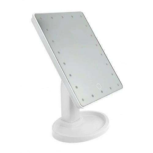 Настільне дзеркало для макіяжу з LED підсвічуванням 22 світлодіода біле HP227