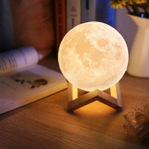 Нічник Місяць акумуляторна 3D Moon Light 15 см діаметр сенсорний пульт в комплекті HP227