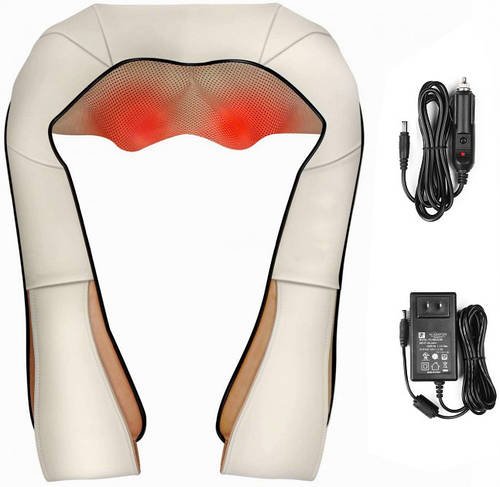 Масажер для шиї і плечей New Massager of Neck Kneading 2 роликовий з функцією обігріву 12V 24W HP227