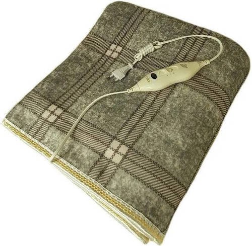 Електропростирадло 150х170 см з сумкою Electric Blanket сірий картатий HP227
