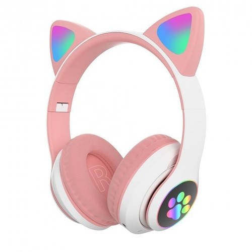 Бездротові навушники LED з котячими вушками Cat VZV-23 M Рожеві HP227
