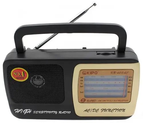 Радіоприймач Kipo KB-408 AC потужний радіо FM c usb живлення від батареї R20 або від мережі Чорний HP227