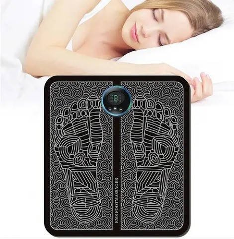 Масажний електричний килимок для ступнів та ніг чорний EMS Foot Massager HP227