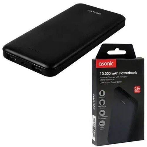 Повербанк Asonic AS-P10 10000mAh 2*USB Чорний HP227